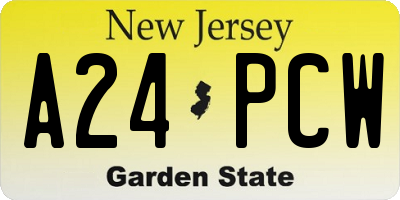 NJ license plate A24PCW