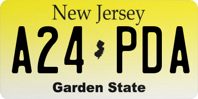 NJ license plate A24PDA