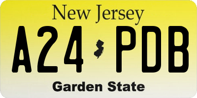 NJ license plate A24PDB
