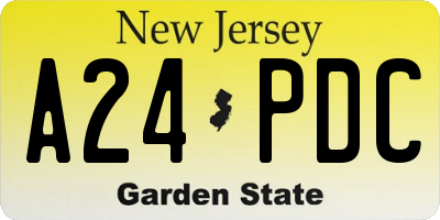 NJ license plate A24PDC