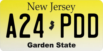 NJ license plate A24PDD