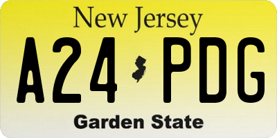 NJ license plate A24PDG