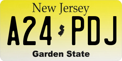 NJ license plate A24PDJ