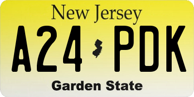 NJ license plate A24PDK