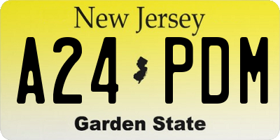 NJ license plate A24PDM
