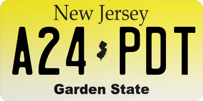 NJ license plate A24PDT