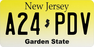 NJ license plate A24PDV