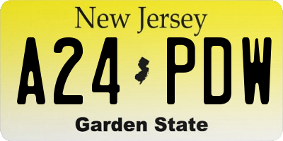 NJ license plate A24PDW