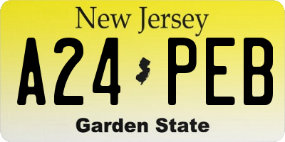 NJ license plate A24PEB