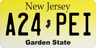 NJ license plate A24PEI
