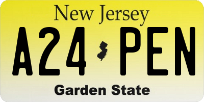 NJ license plate A24PEN