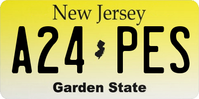 NJ license plate A24PES