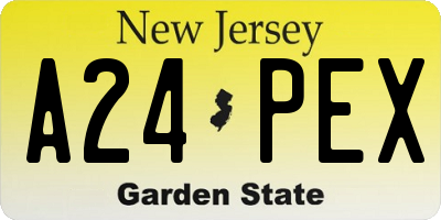 NJ license plate A24PEX