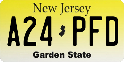 NJ license plate A24PFD