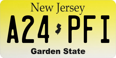 NJ license plate A24PFI