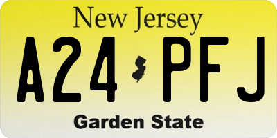 NJ license plate A24PFJ
