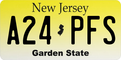 NJ license plate A24PFS