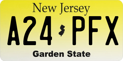 NJ license plate A24PFX