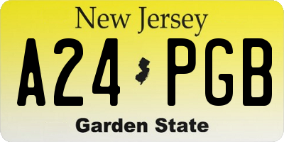 NJ license plate A24PGB