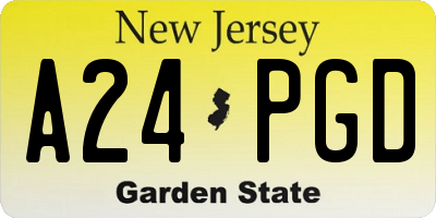 NJ license plate A24PGD