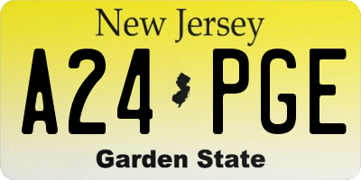 NJ license plate A24PGE