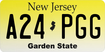 NJ license plate A24PGG