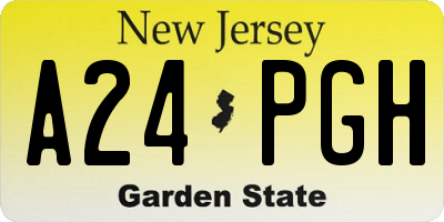NJ license plate A24PGH
