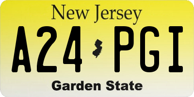 NJ license plate A24PGI