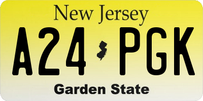 NJ license plate A24PGK
