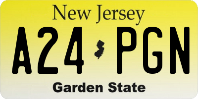 NJ license plate A24PGN