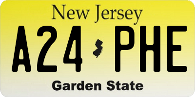 NJ license plate A24PHE