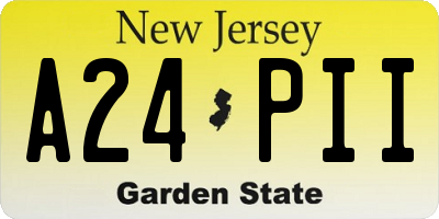 NJ license plate A24PII