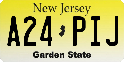 NJ license plate A24PIJ