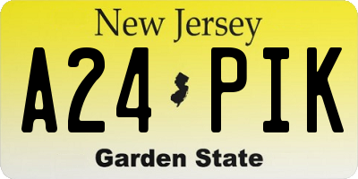 NJ license plate A24PIK