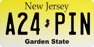 NJ license plate A24PIN