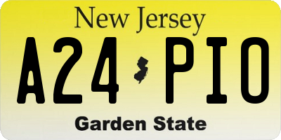 NJ license plate A24PIO