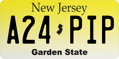 NJ license plate A24PIP