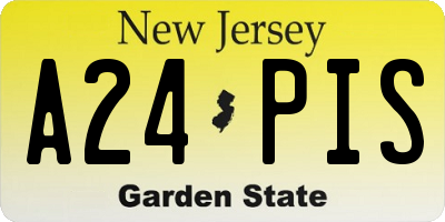 NJ license plate A24PIS