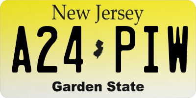 NJ license plate A24PIW