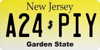NJ license plate A24PIY