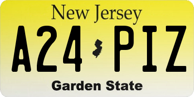 NJ license plate A24PIZ