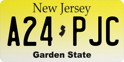 NJ license plate A24PJC