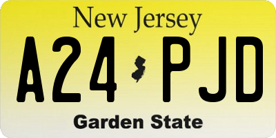 NJ license plate A24PJD