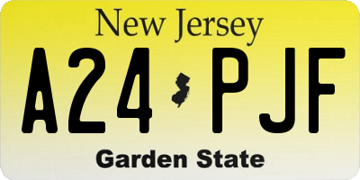 NJ license plate A24PJF
