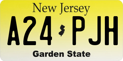 NJ license plate A24PJH