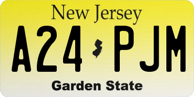 NJ license plate A24PJM
