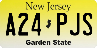 NJ license plate A24PJS