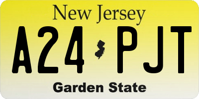 NJ license plate A24PJT