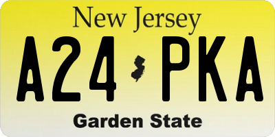 NJ license plate A24PKA