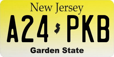 NJ license plate A24PKB